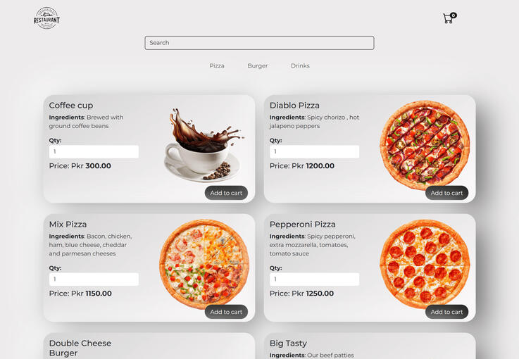 Restaurant Menu App Fully Functional
